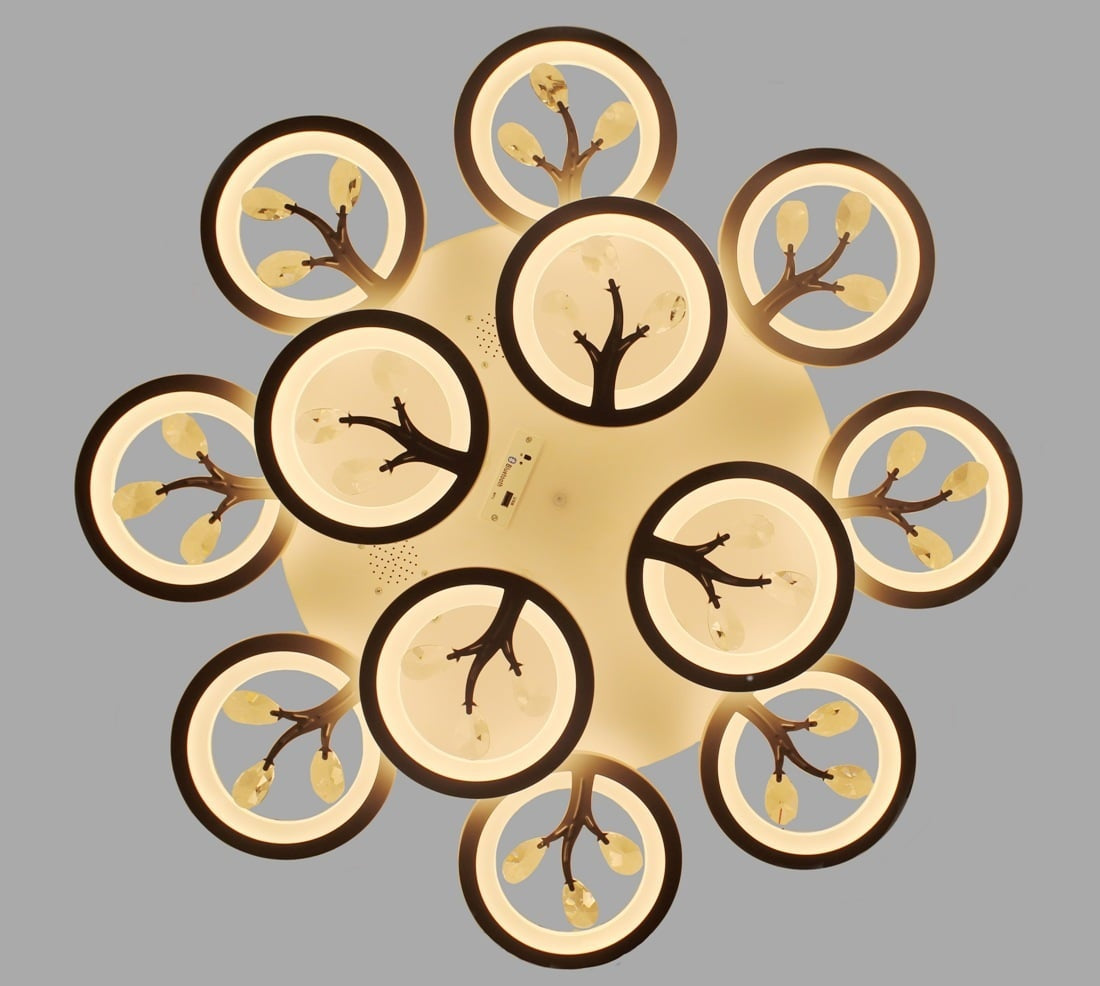 12 Light Rose Gold Flower Led Chandelier